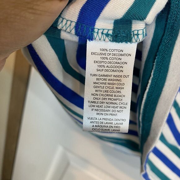 Chaps Ralph Lauren Tee Dress pocket logo womens sz Small nautical sailor girl - Picture 6 of 8